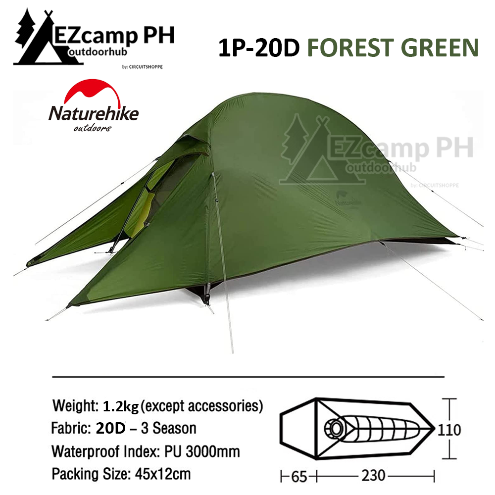 Naturehike Cloud Up Series 1 2 3 Person Portable Ultralight Weight Outdoor Camping Hiking Cycling Waterproof 3 Season Camp Tent in 210T 20D Upgraded