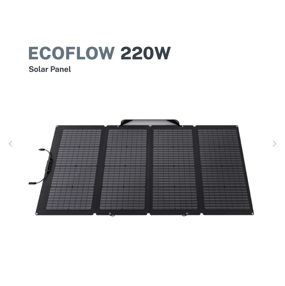 ECOFLOW 220W Single Face and Bi-facial Solar Panel Portable Lightweight Single Side Foldable Solar Panel Complete With Adjustable Kickstand Waterproof IP68 Durable For Off The Grid Living