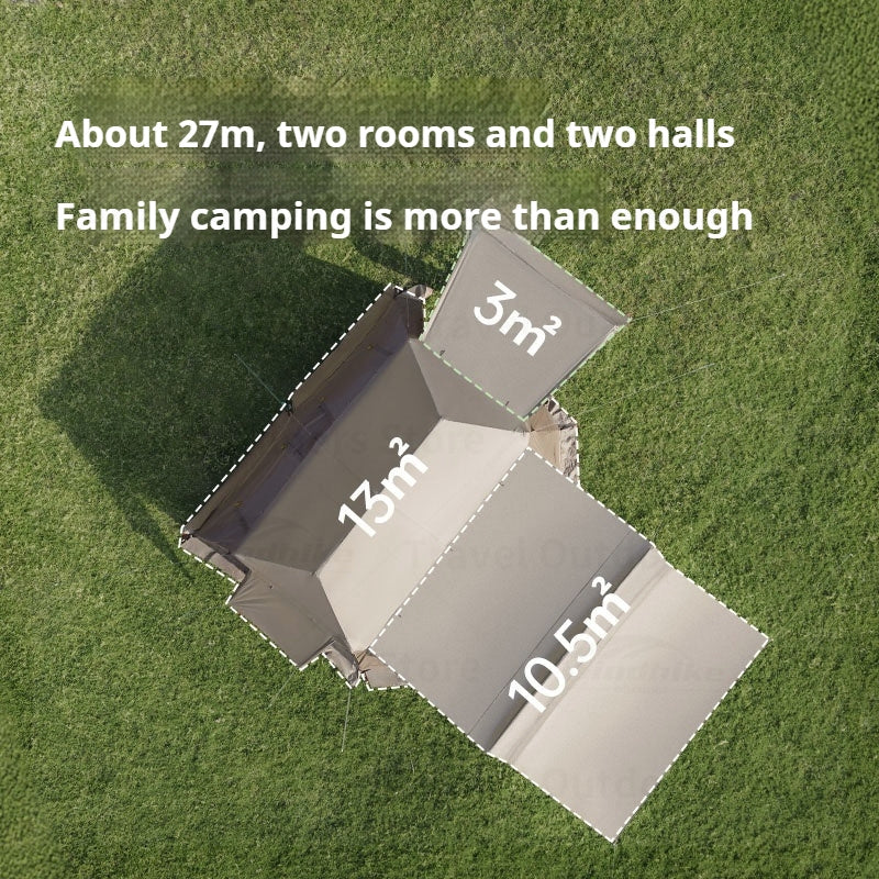 Naturehike VILLAGE 13 Automatic Tent Gen 2 Flagship Edition Upgraded Automatic Tent 4P Family Travel 150D Titanium Vinyl Pop Up Cabin