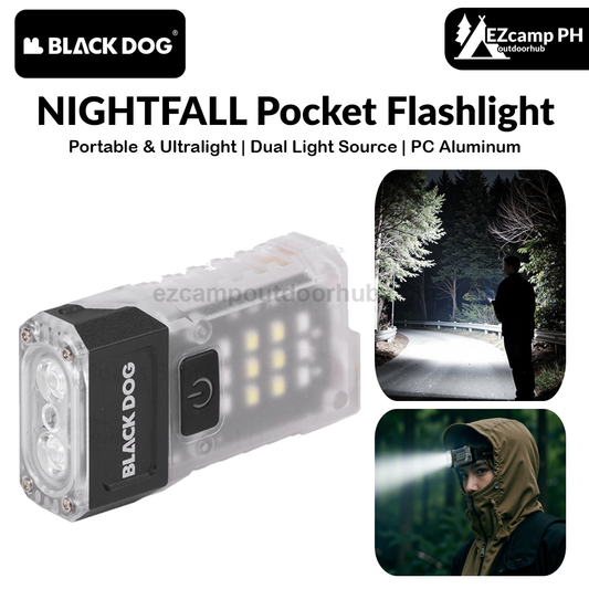 BLACKDOG NIGHTFALL Pocket Flashlight Portable Ultralight Multi-directional Dual Light Source Main Light 180° Adjustment Flashlight Headlamp