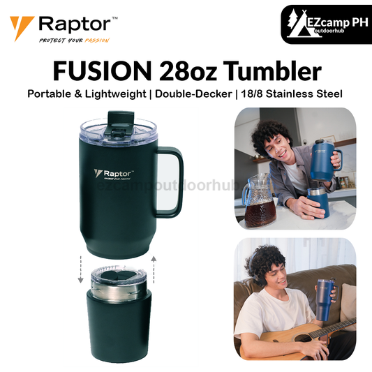 Raptor FUSION 28oz Tumbler 2-in-1 Double-Wall Vacuum Insulated Tumbler Double Decker Drinkware Hot And Cold Leak Proof On the Go Water Bottle