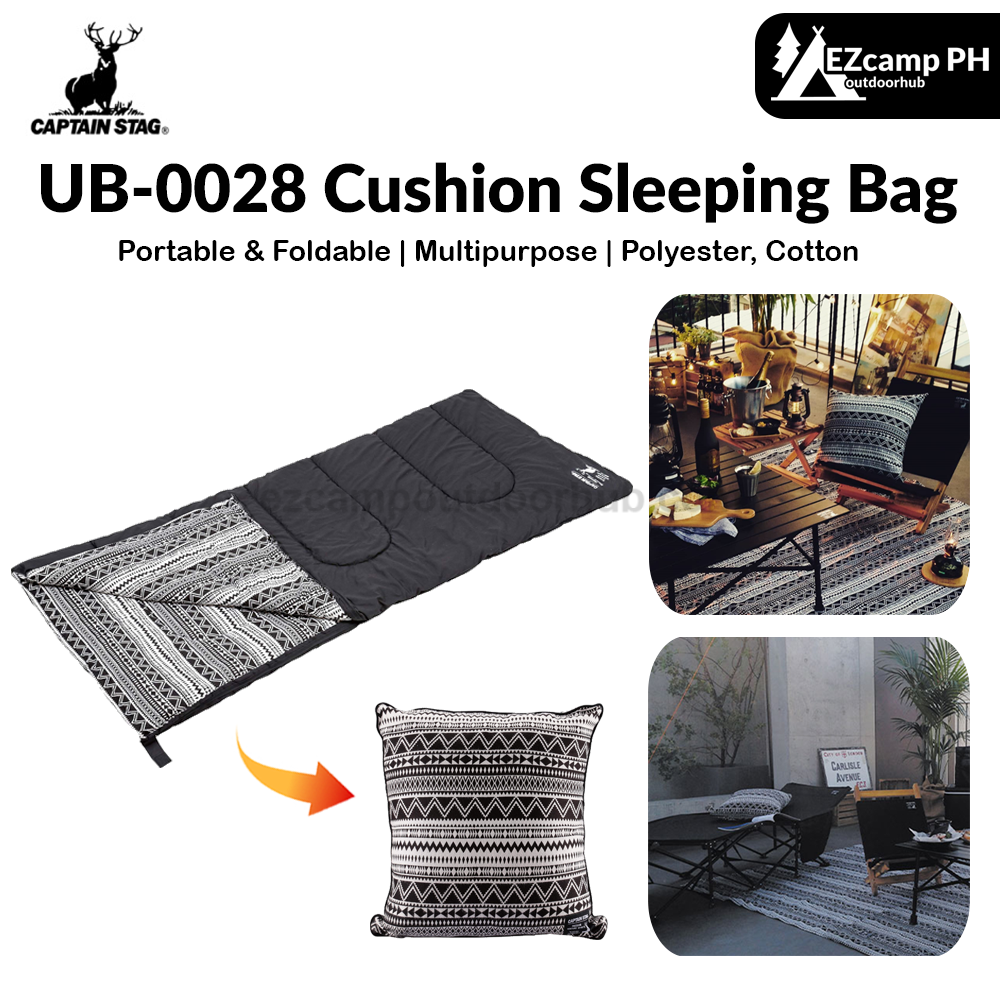 CAPTAIN STAG UB-0028 Cushion Sleeping Bag Portable Foldable Rectangular Pillow Black Label Cushion Envelope Type Machine Washable