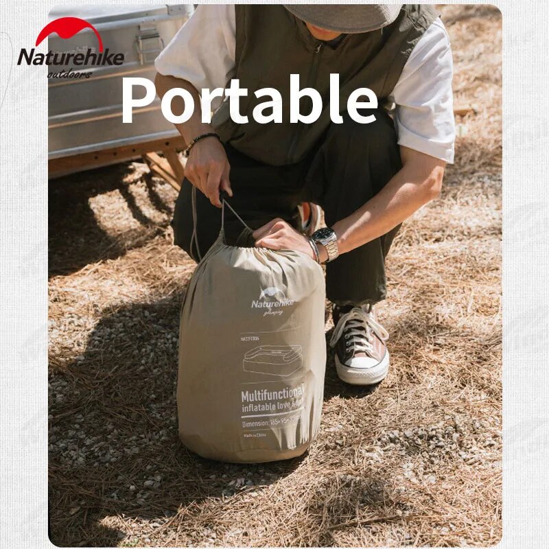 Naturehike Removable Backrest TPU Air Sofa Portable Lightweight Double Inflatable 2 Person Camping Bed Outdoor Mattress 200kg Max Load Multifunction