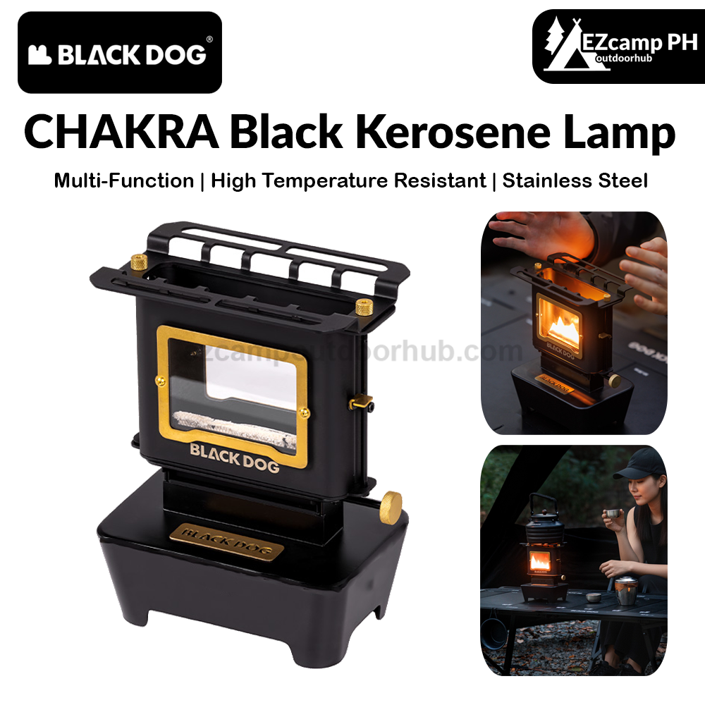 Blackdog CHAKRA Black Kerosene Lamp Multifunctional Stainless Steel Mini Tabletop Cooking Stove Aesthetic Vintage Style Outdoor Table Lantern Heater