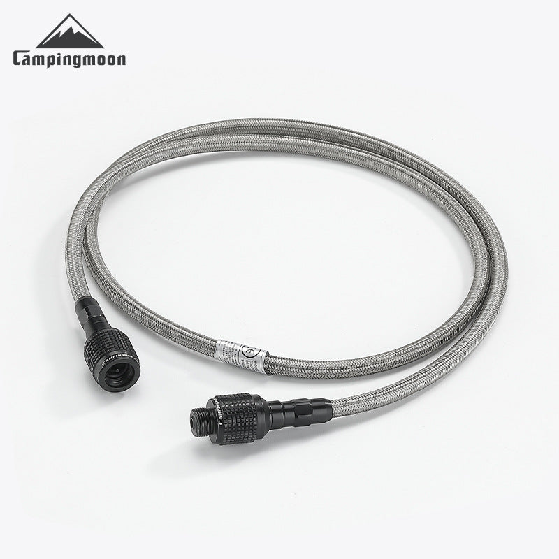 Campingmoon Butane Extension Pipe Black Screw Type Adapter Connector Tube Adaptor Canister Tank 50cm 100cm Hose Male Female For Outdoor Camping Fuel Gas
