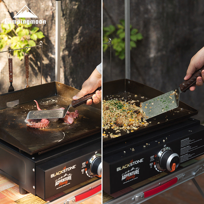 Campingmoon MS-29 Multifunctional Steak Shovel Outdoor Portable Ultralight Multipurpose Cooking Spatula Stainless Steel Solid Wood Handle Utensil