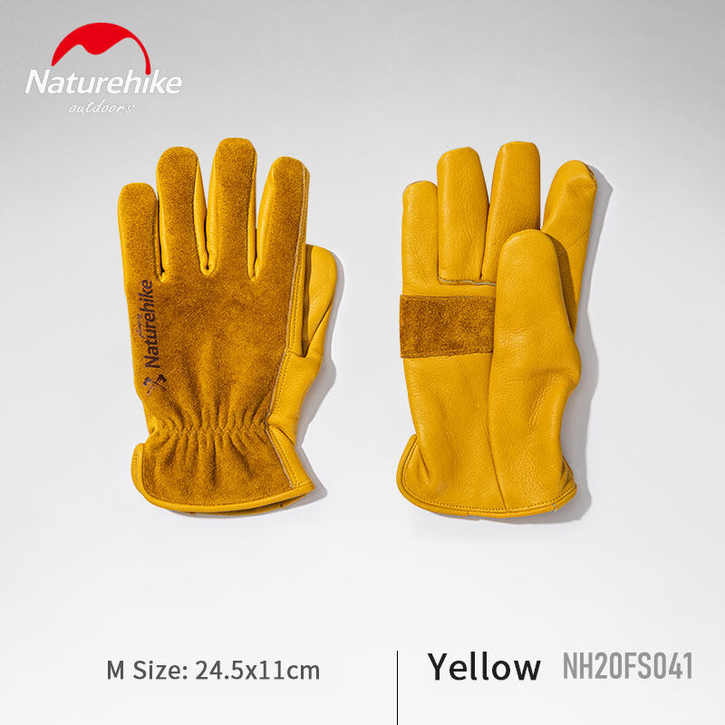 Naturehike Cowhide Leather Outdoor Working Gloves Camping Barbecue Chop Wood Gardening BBQ Heat Wear and Tear Resistant Breathable Comfortable Glove