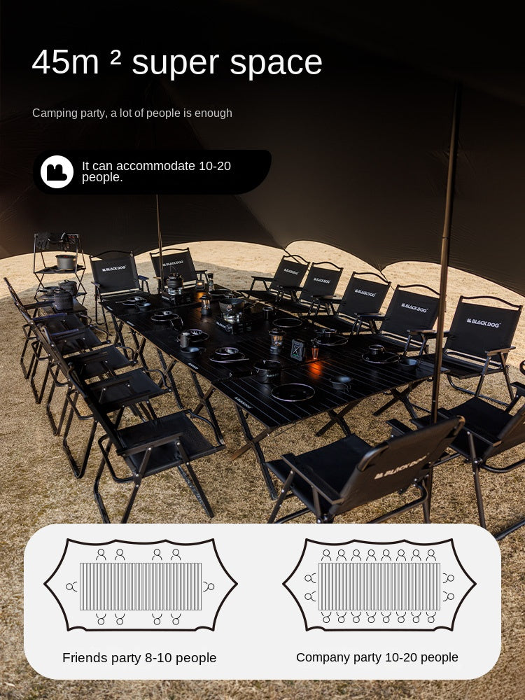 BLACKDOG CLOUD SHADE Canopy Tarp Black 80m² Extra Large Gathering Shelter Tent Waterproof Up To 20 Persons Shaded Area Vinyl Coated Sunscreen Camping