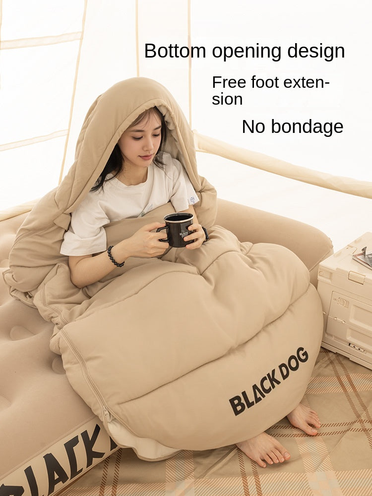 Blackdog CLOUD NEST Eggshell Sleeping Bag Portable Multipurpose Warm Comfortable Adult Hooded Quilt Bottom Opening Design Skin-Friendly Outdoor Camping Travel