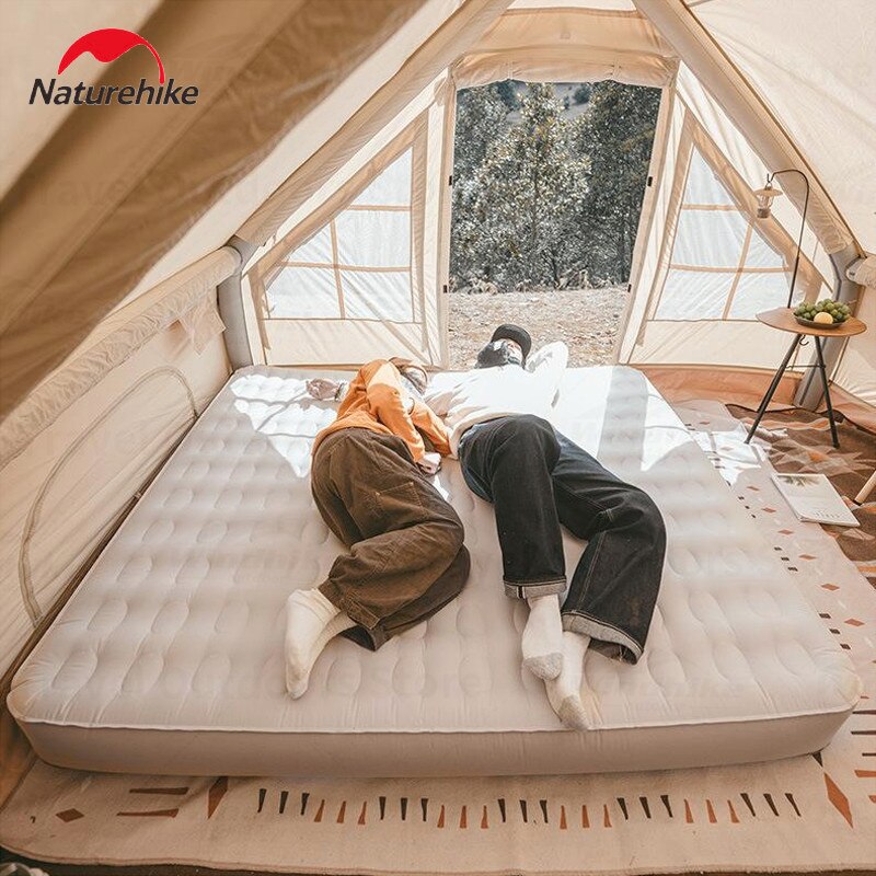 Naturehike Inflatable Mattress Outdoor Portable Lightweight 2-3 Persons Pad Inflatable Bed Built In Air Pump Inflation Height 20cm Thickened Mattress