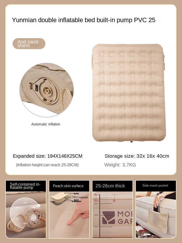 Mobi Garden Automatic Inflatable Mattress Outdoor Integrated Self-Inflating Tent Sleeping Heightened Air Cushion Bed Pad Built-in Electric Pump