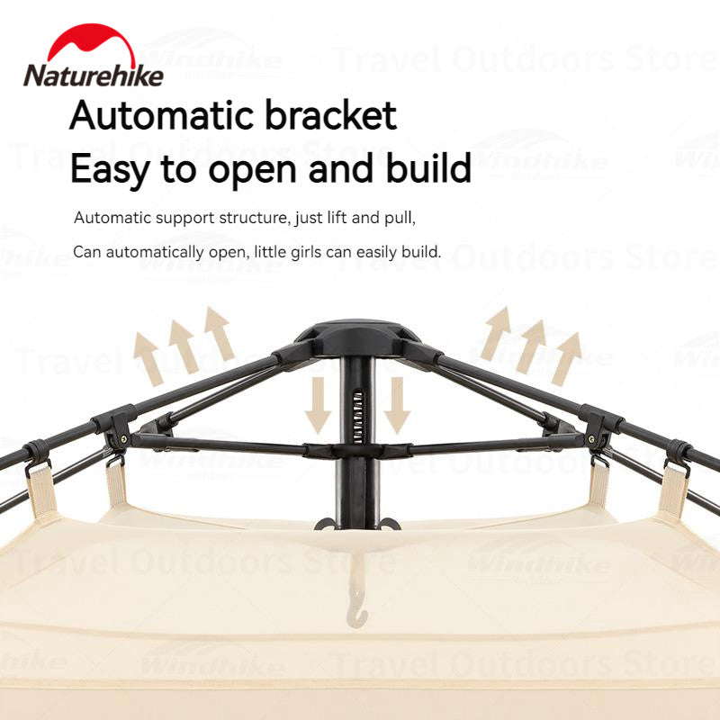 Naturehike ANGO Fast Automatic Tent Detachable Canopy Awning Tarp For 1 to 3 Persons Quick Open Camping Tent Sunshade Tarp All-In-One Pop Up Family For Outdoor Beach Garden Hiking Nature hike
