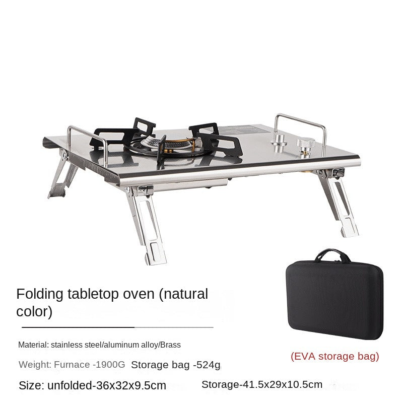 Black IGT Butane Folding Stove Portable Lightweight Integrated Grill Table Camping 1 Unit IGT Module 4kW High Power Cassette Screw Type Threaded Canister