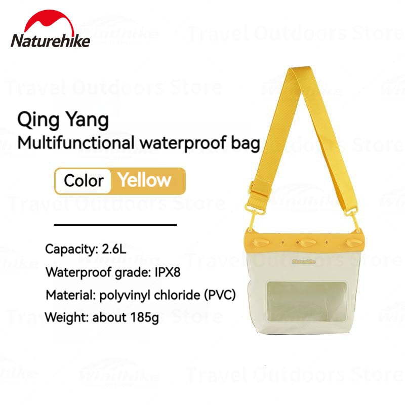 Naturehike Aqua Waterproof Shoulder Bag with Mobile Phone Pocket 20m Deep Water Sports Multifunctional Storage Cellphone Smartphone Case Cover
