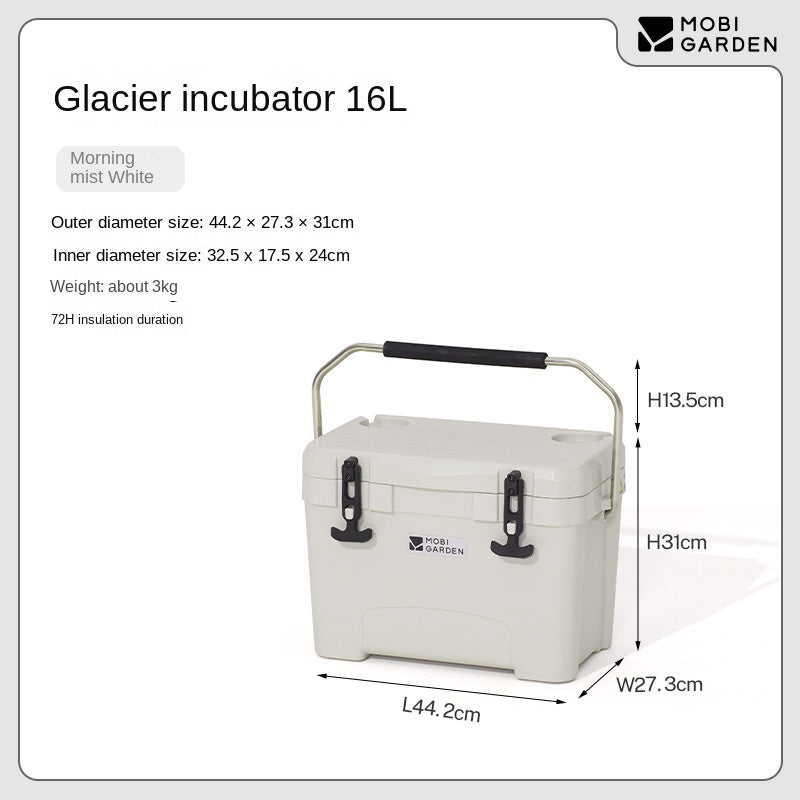 Mobi Garden GLACIER Incubator Cooler Series Multipurpose Storage Box 16/25/36/50/75L Capacities Up To 120H Hot & Cold Insulated Preservation Rotomolded Ice Drink Bucket