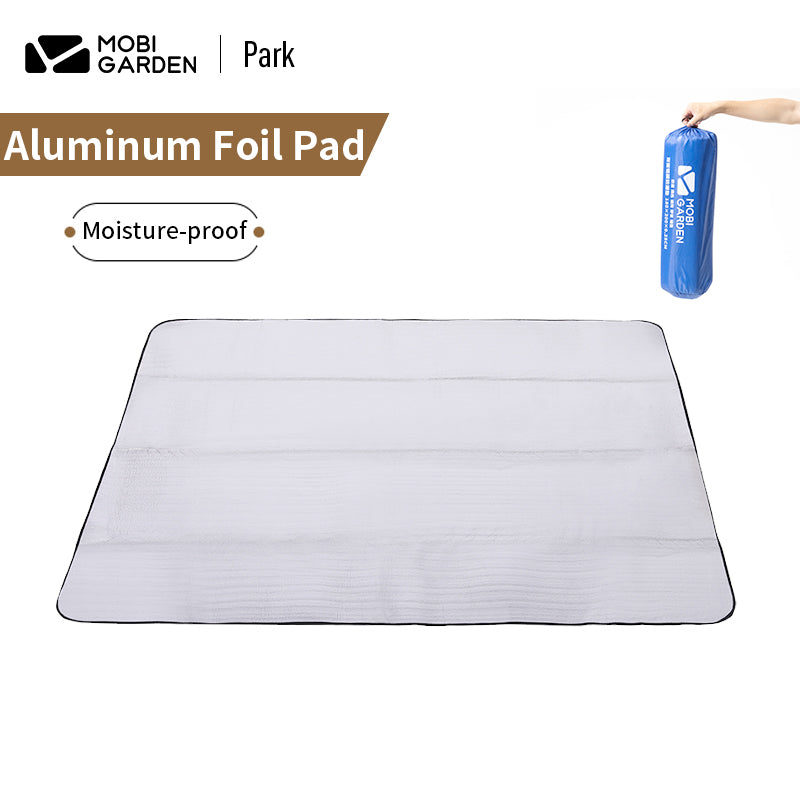 MOBI GARDEN Double Sided Aluminum Foil Mat Outdoor Ultralight Foam Film Folding Hiking Camping Travel Picnic Beach Moisture-proof Mattress Waterproof Silver Air Mat Original Mobi Garden