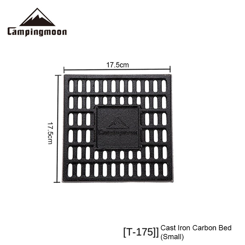 CAMPINGMOON Outdoor Camping Barbecue Fire Table Cast Iron Carbon Bed Durable Grill Thick Cast Iron Square BBQ Roasting Coal Rack Stable Coal Bed