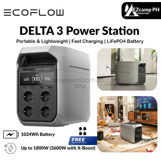 Ecoflow Delta 3 Power Station Portable Lightweight Home Battery Backup Charging 100% In 56 Minutes 1800W Up To 3600W With X-Boost Energy Storage