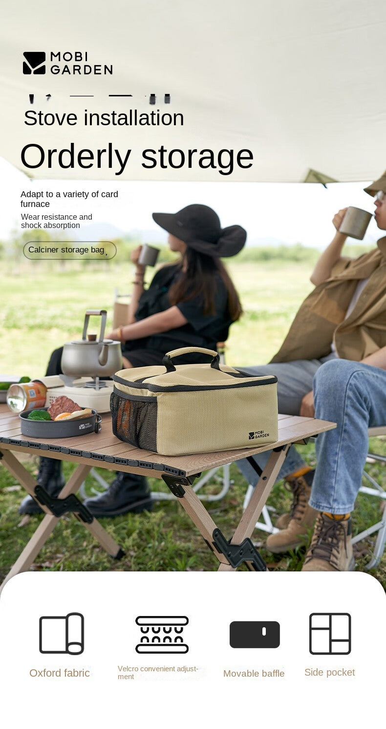 Mobi Garden Portable Butane Camping Stove Storage Bag Cover Multipurpose Cassette Foldable Shock Absorption Adjustable Internal Space Carry Bag