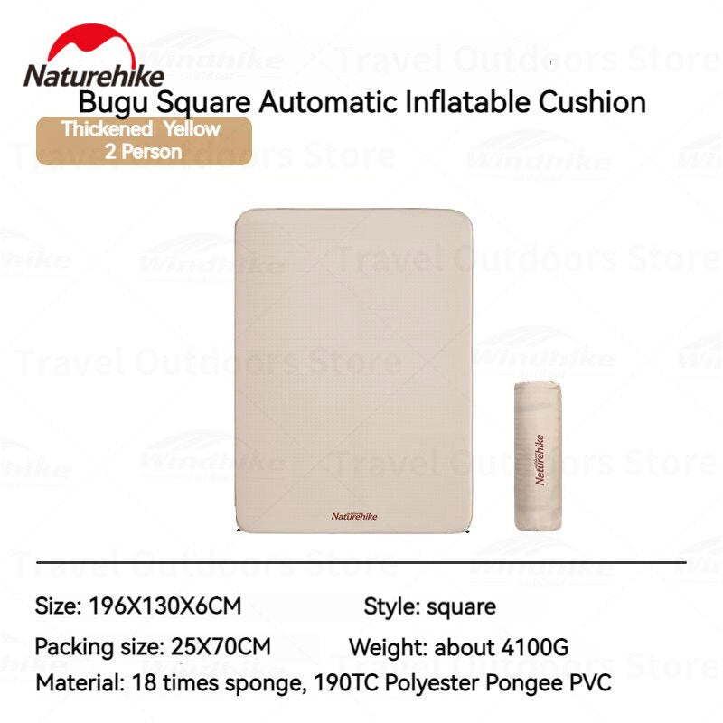 Naturehike Single | Double 1-2 Person Outdoor Self Inflating Sleeping Mattress Pad Mat Comfortable Automatic Air Inflatable Roll Foam Tent Bed