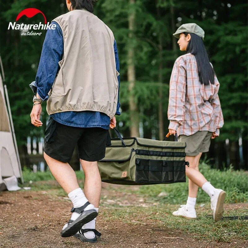 Naturehike Clothes Storage Folding Box 30L/60L Tool Cabinet Multiple Interlayer Tableware PE Cardboard Box Storage Equipment Camping Hiking Travel Oxford Cloth Heavy Duty Original Nature Hike