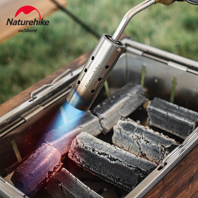 Naturehike Butane Blow Torch Set Portable Lightweight Multifunctional Stove Long Igniter Powerful 7500W Flame Firepower Blowtorch For BBQ With Screw To Nozzle Type Adaptor And Igniter Outdoor Camping Hiking Cooking Burner Picnic Original Nature Hike