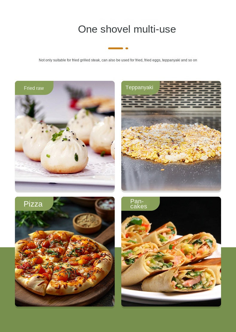 Campingmoon MS-29 Multifunctional Steak Shovel Outdoor Portable Ultralight Multipurpose Cooking Spatula Stainless Steel Solid Wood Handle Utensil