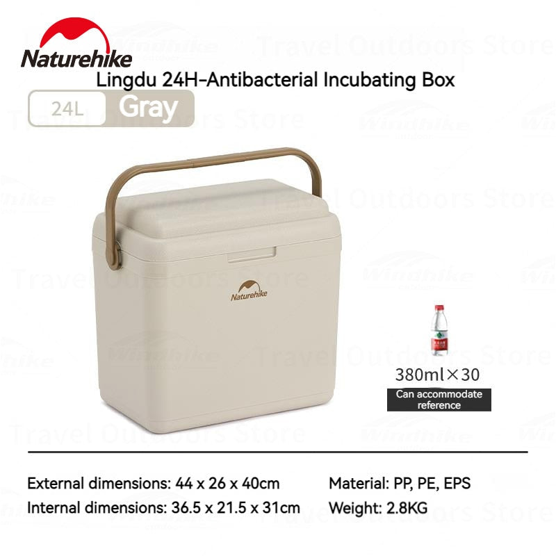 Naturehike 24H Anti-Bacterial Outdoor Cooler Box 9L 13L 24L 33L Cold up to 24H EPS Insulation Food Drink Ice Storage Container Chest Camping Picnic