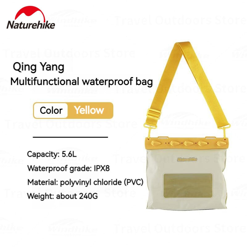 Naturehike Aqua Waterproof Shoulder Bag with Mobile Phone Pocket 20m Deep Water Sports Multifunctional Storage Cellphone Smartphone Case Cover