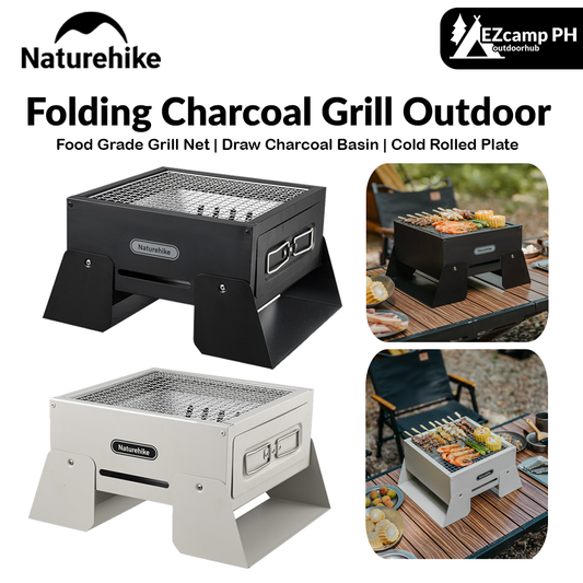 Naturehike Folding Charcoal Grill Outdoor Portable 1-2 Persons BBQ Desk Tabletop Stove Furnance Camping Picnic Barbecue Burner Cooking Grill Stand