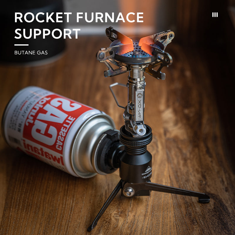 CAMPINGMOON BKZ23-CB Z23-CB Rocket Stove Bracket Black Stand Butane Canister Converter Adaptor Screw Type to Nozzle Standard Gas Fuel Adapter Mount