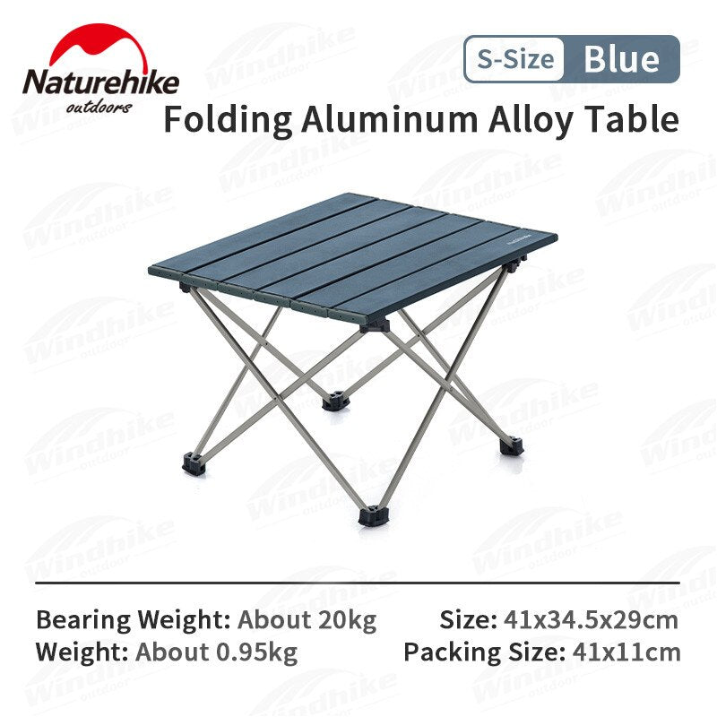 Naturehike FT08 Ultralight Camping Table Portable Folding Outdoor Aluminum Mini Small Large Foldable Camp Heavy Duty Hiking Backpacking Table
