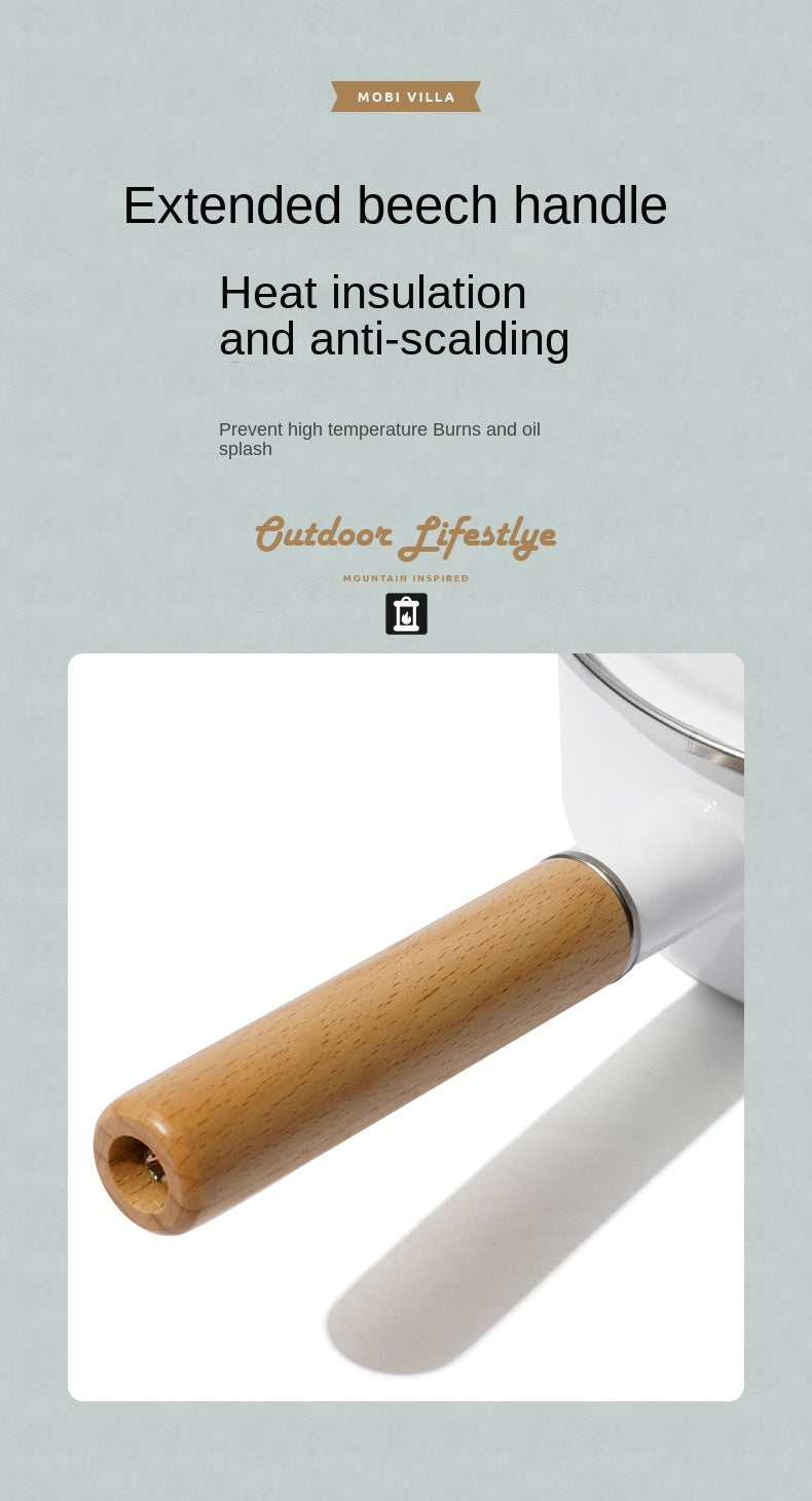 Mobi Garden Enamel Milk Pot Portable Lightweight Glazed Saucepan Small Soup Pot Outdoor Camping Cooking Utensil Kitchenware Food Grade Stainless Steel