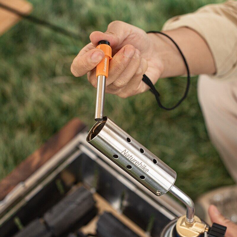 Naturehike Butane Blow Torch Set Portable Lightweight Multifunctional Stove Long Igniter Powerful 7500W Flame Firepower Blowtorch For BBQ With Screw To Nozzle Type Adaptor And Igniter Outdoor Camping Hiking Cooking Burner Picnic Original Nature Hike