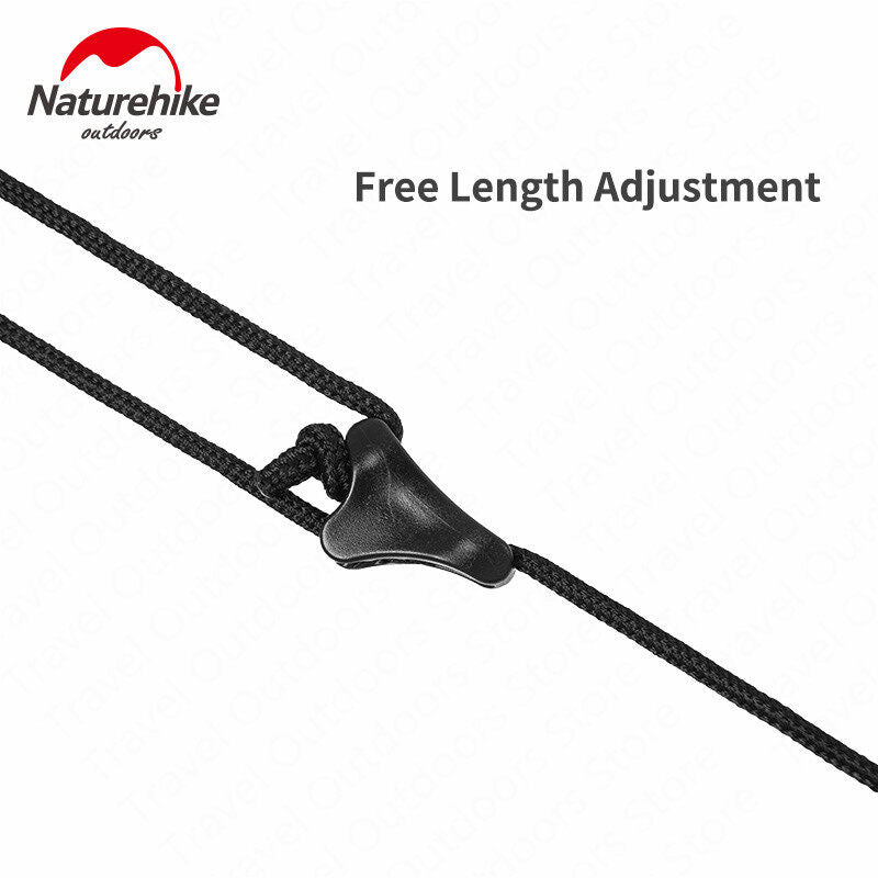 Naturehike 4.3m Multi-Functional Hanging Rope Portable Adjustable Awning Windproof Camping Accessories Outdoor Travel Canopy Tarp Pole Hang String Hook
