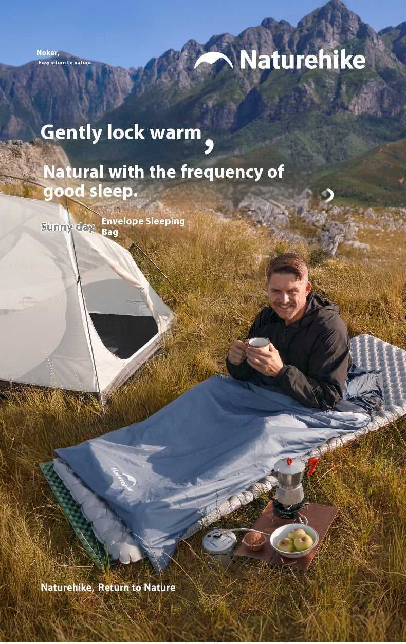 Naturehike SUNNY DAY Envelope Sleeping Bag Portable Lightweight Multipurpose Breathable Spliceable Skin-Friendly Quilt Waterproof