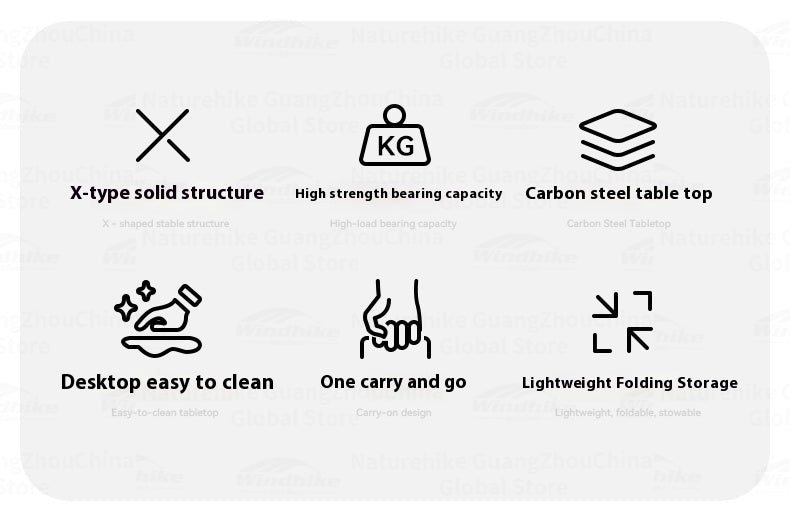 Blackdog Table And Chair Set Outdoor Portable Foldable Egg Roll Folding Table Chairs Combination Load Bearing 80kg X-Type Solid Structure Camping Oxford Cloth