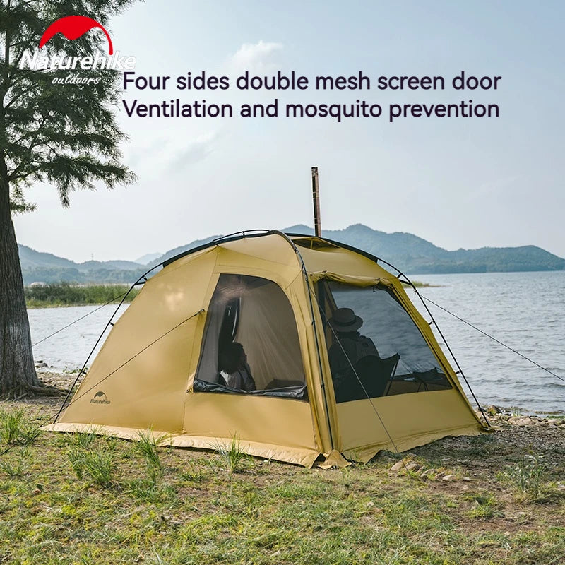 Naturehike Upgraded DUNE 7.6 Hiking Car Camping Tent for 2 to 4 Person 2 Room Large 7.6m² Space Outdoor Shelter 4 Season Double Layer Breathable