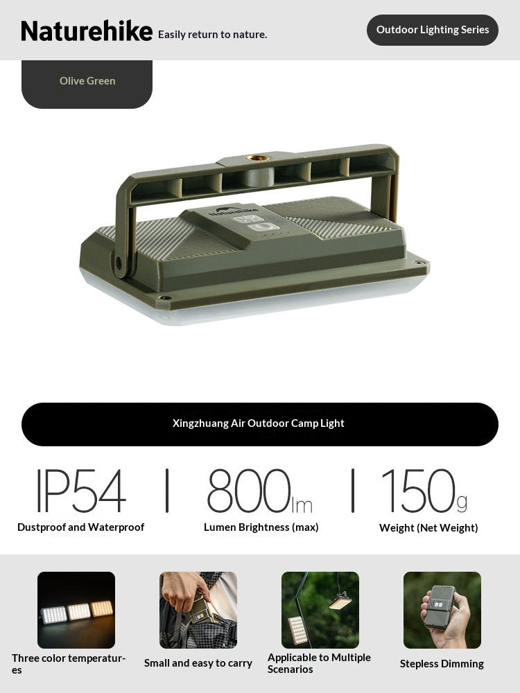 Naturehike Starlight Air Camping Light Portable Multi-Scene 3 Color Temperatures Card Style Tent Light Long Battery Life Outdoor Travel Hiking