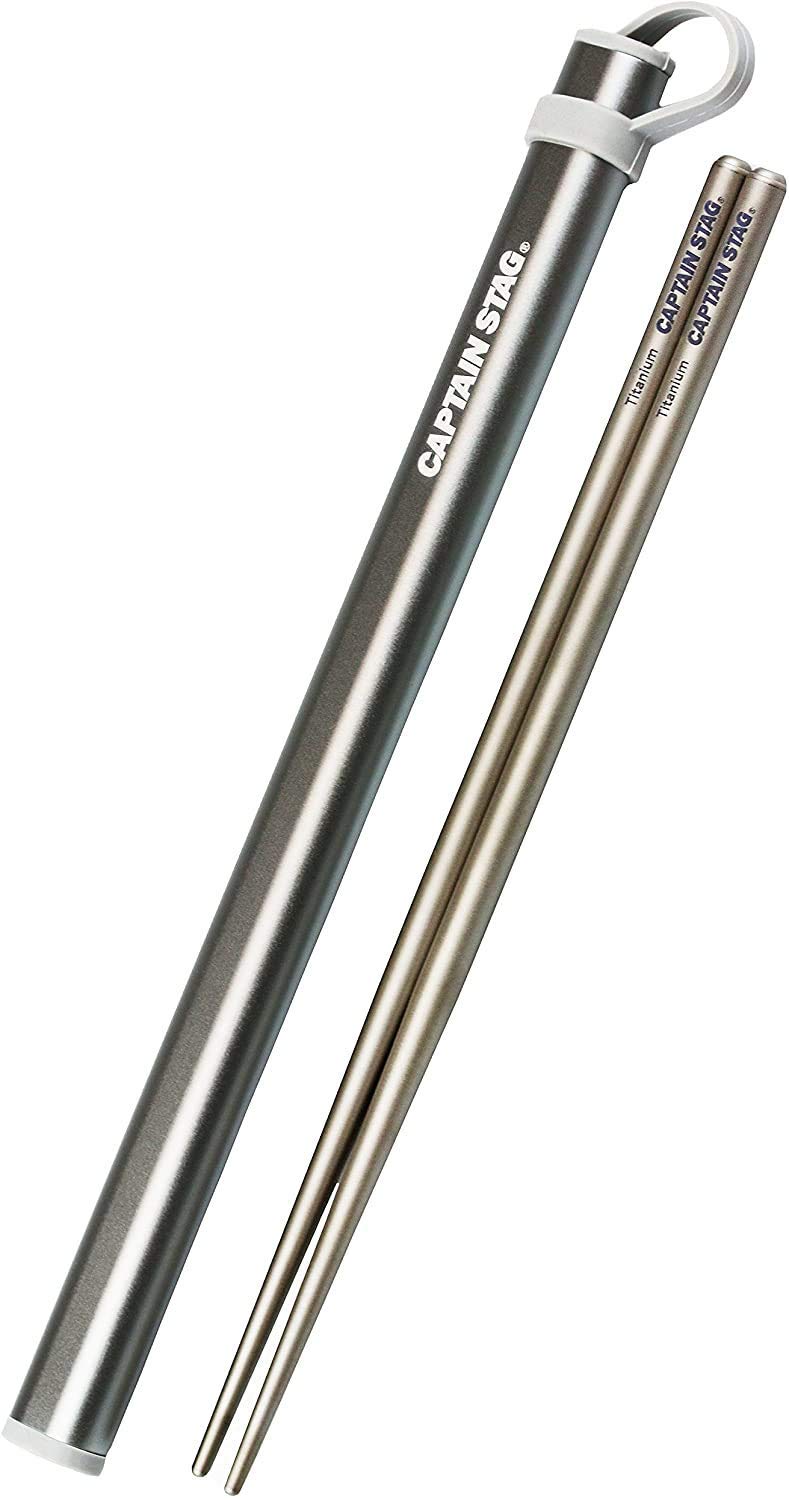 CAPTAIN STAG TITAN Cutlery Portable Ultralight Foldable Titanium Utensils Folding Spoon Fork Spork Chopstick Tableware Kitchenware Cookware Equipment