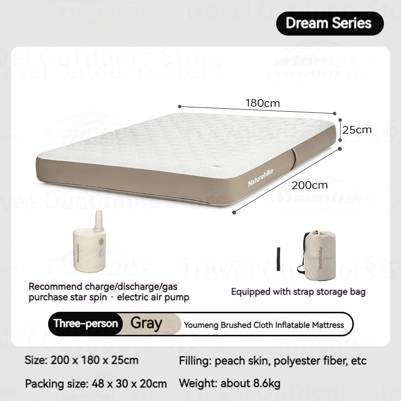 Naturehike DREAM Series Inflatable Mattress Portable Lightweight Air Bed 1-3 Person Adjustable Hardness Washable Mat Camping Hiking Outdoor Sleeping Picnic Travel Pad Heavy Duty Original Nature Hike