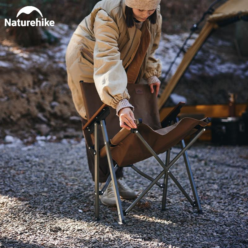 Naturehike Twilight L04 Quick Opening Folding Chair Leisure Wood Kermit Aluminum Alloy Chair Outdoor Integrated Durable Foldable Lightweight