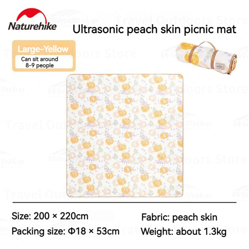 Naturehike Ultrasonic Peach Skin Picnic Mat Portable Large Area Picnic Mattress Waterproof Park Outing Mat Outdoor Spring Summer Camping Mat