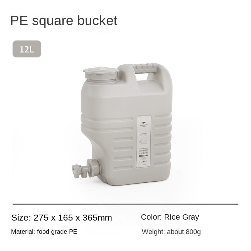 Naturehike Portable Water Bucket Outdoor PE Food Grade Plastic Liquid Bottle Container With Faucet Drinking Water Storage Tank Camping Hiking Beach Picnic Travel Heavy Duty Original Nature Hike