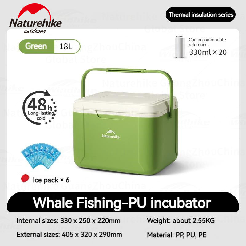 Naturehike Whale Fishing PU Insulated Box 5L 18L Anti-Bacterial 48H Cold Preservation Insulation Food Drink Ice Storage Container Box Refrigerator