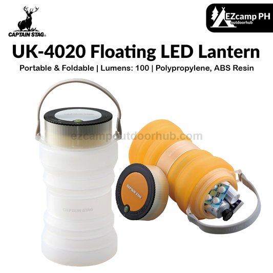 CAPTAIN STAG UK-4020 Floating LED Lantern Portable Foldable Camping Light Emergency Lamp Waterproof 3 AAA Battery-Powered Outdoor
