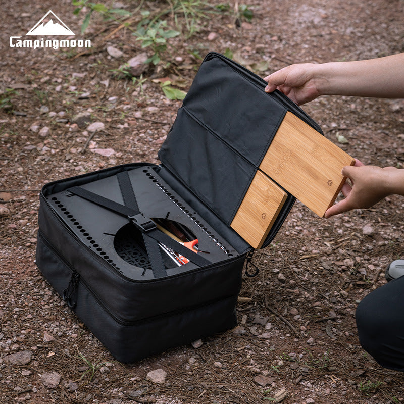 Campingmoon IGT Bamboo Board Plate Cutting Board For Chopping & Cover Integrated Grill Table Available In 1 & 1/2-Unit Size Outdoor Ck-P25 CK-P12
