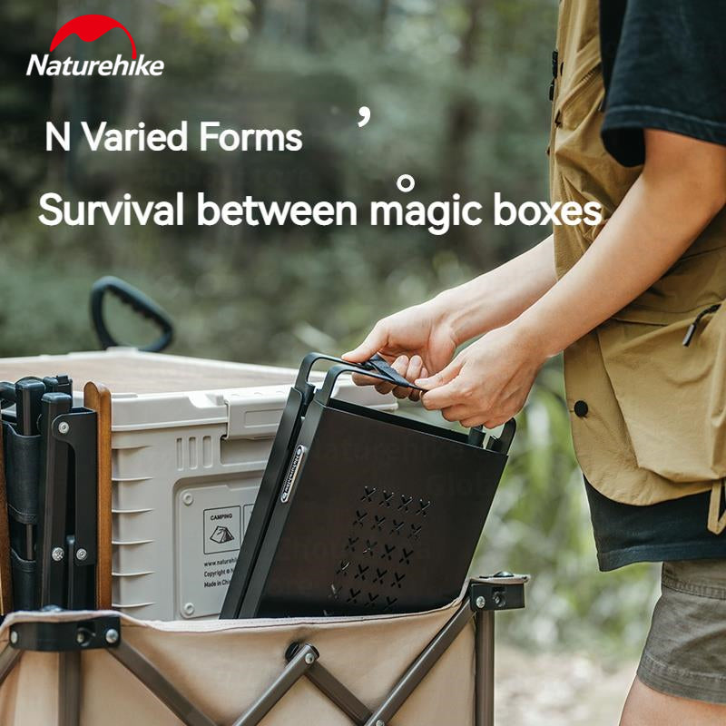 Naturehike Folding Barbecue Table Grill Box Portable Lightweight Multifunctional Foldable Black White BBQ Grill Rack Stove Table Supply Camping