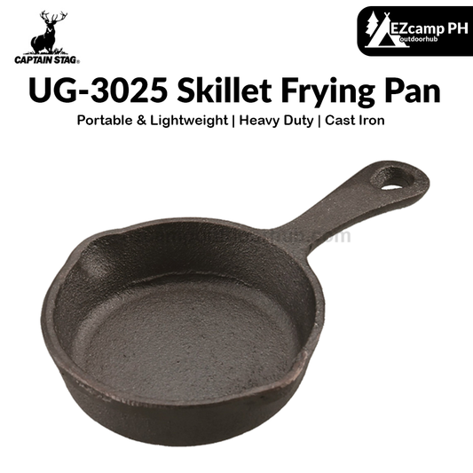 CAPTAIN STAG UG-3025 Skillet Frying Pan Portable Lightweight 10cm Mini Cast Iron Frying Pan Oven Safe Outdoor Camping Cookware Equipment