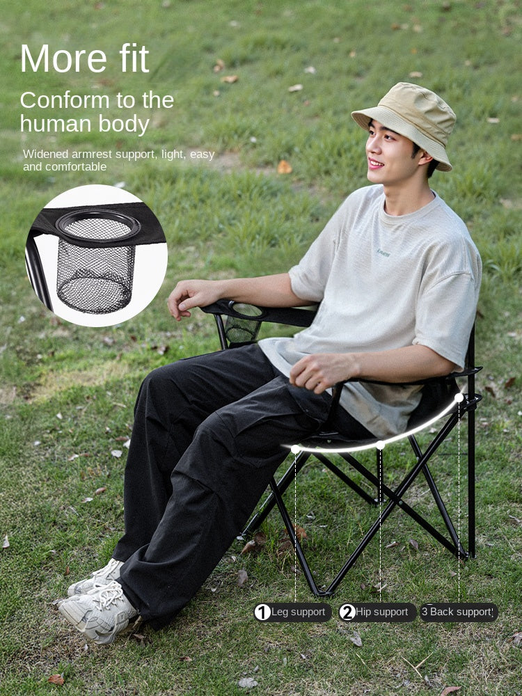 Blackdog ZEN Folding Chair Portable Lightweight Foldable Lounge Moon Chair With Arm Rest 180kg Max Load Light Outdoor Camping Travel
